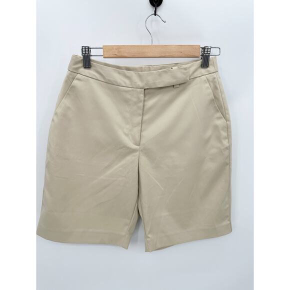 Talbots Solid Khaki Tan Polyester Blend Stretch Shorts Women's Size 6 NWOT - Picture 9 of 9